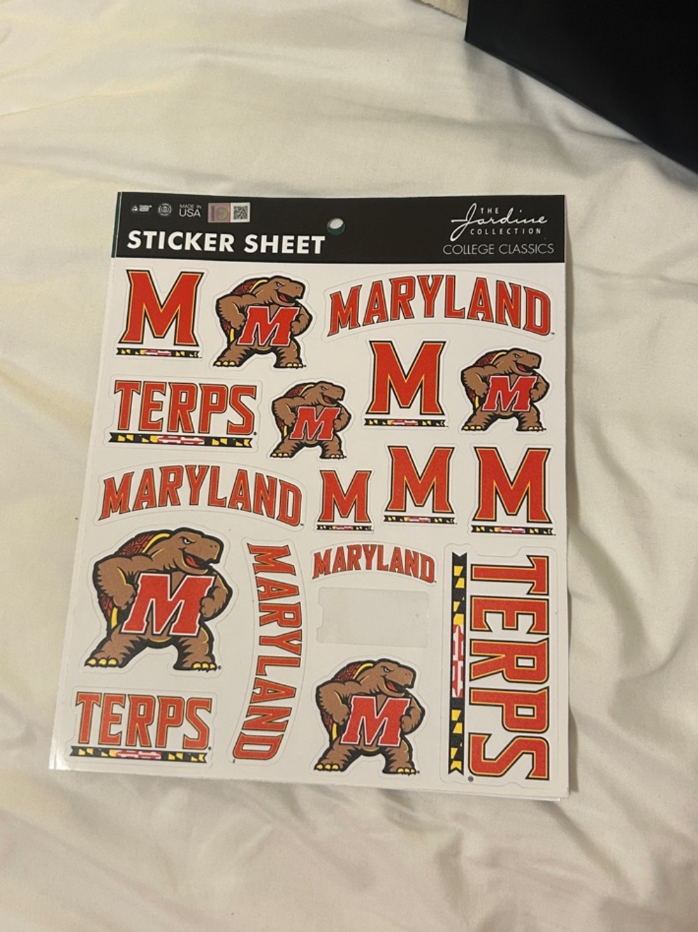 The Jardine Collection Maryland Terps Sticker Sheet - Red/Brown